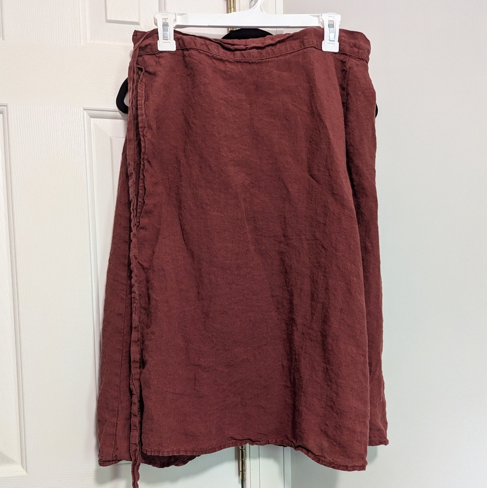 Linen wrap skirt